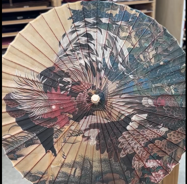伊藤 若冲 「紫陽花双鶏図」 - 日本最古の京都和傘屋 辻倉