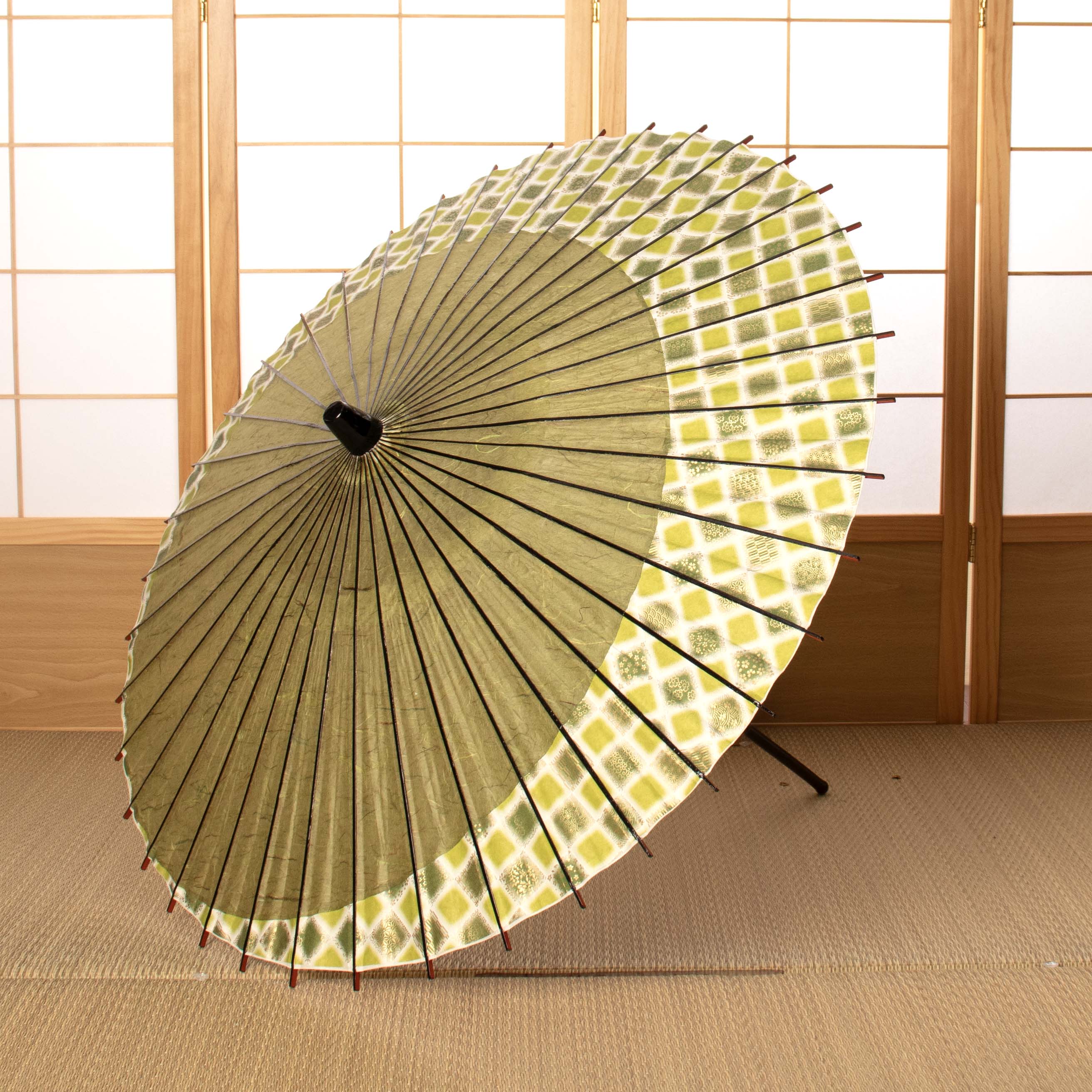 Chequered pattern in pine needle colours/ High Quality Tsukiyakko