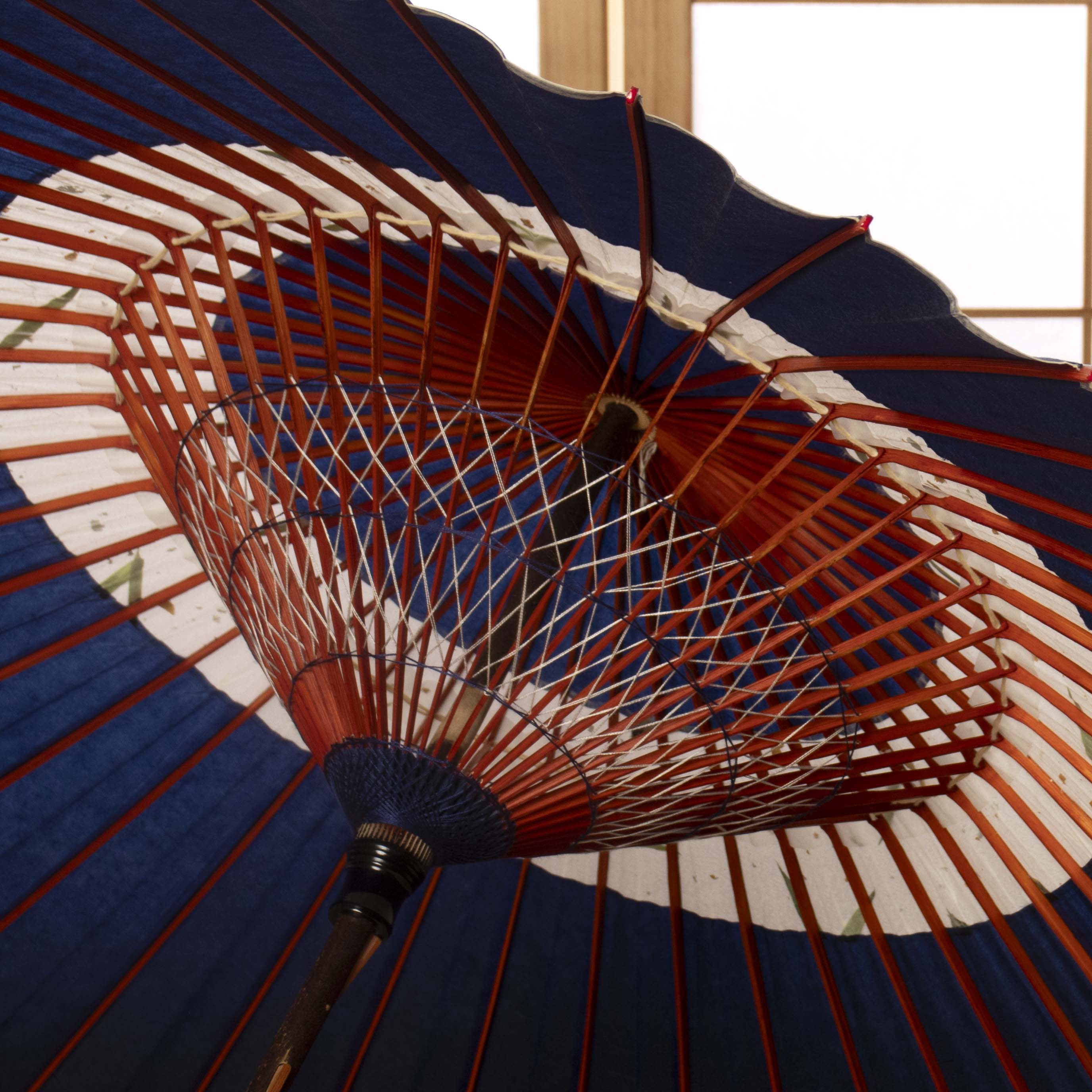 特選蛇の目柄 藍に笹