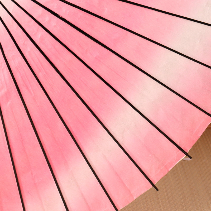 Black bamboo Japanese parasol "rainbow dyed" red