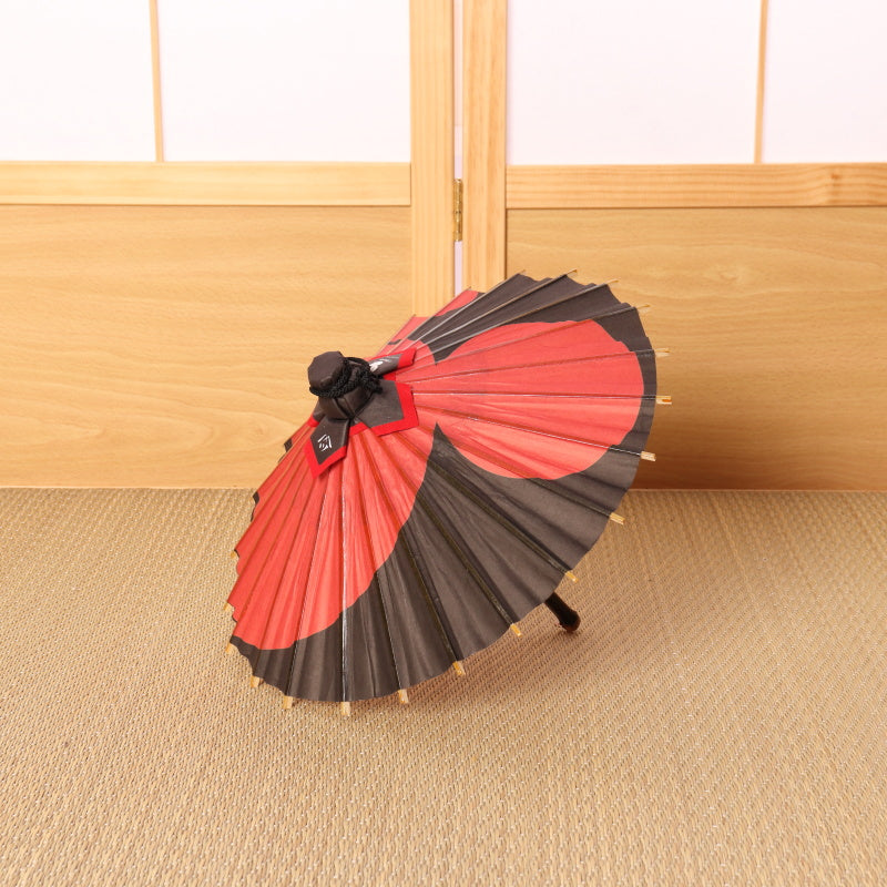Disney/Kyoto Traditional Crafts Himewa Umbrella 3 Mickey Moon Slave/Red