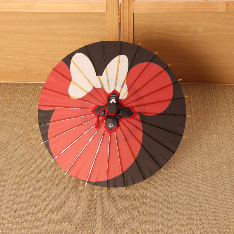 Disney/Kyoto Traditional Crafts Himewa Umbrella ⑥ Minnie Tsukiyakko/Red