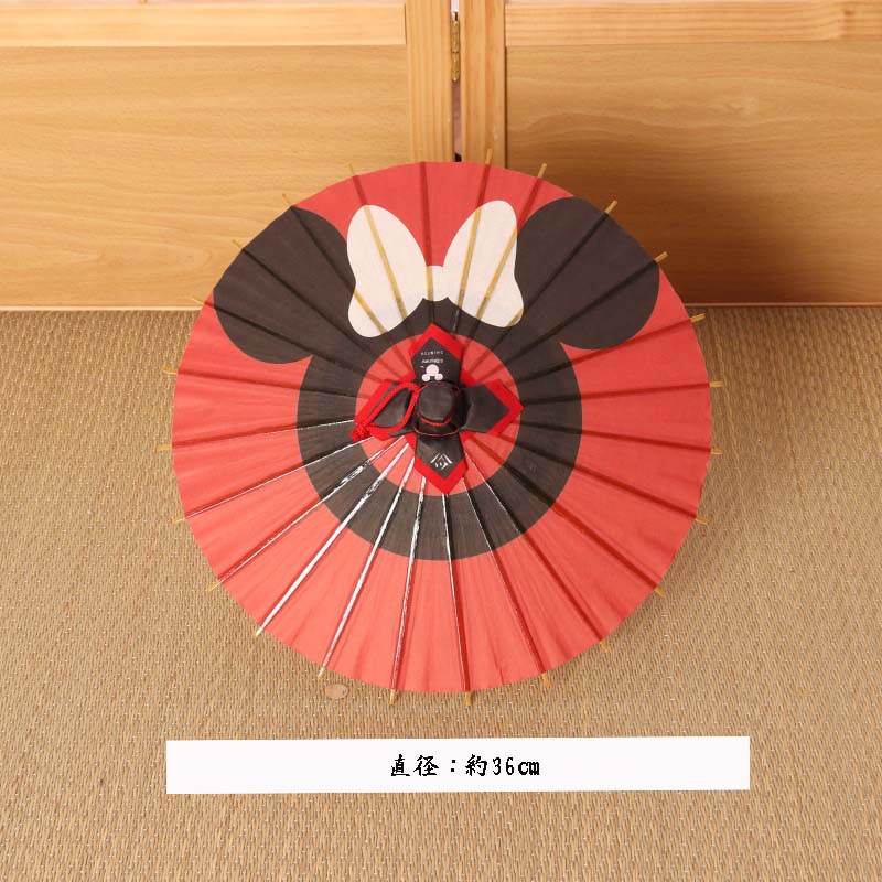 ディズニー/京都伝統工芸 姫和傘④ミニー蛇の目柄