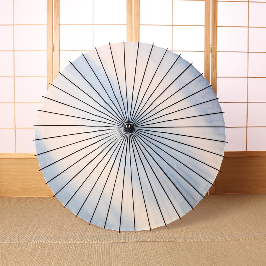 Black Bamboo Japanese Parasol "Rainbow Dyed" Misora