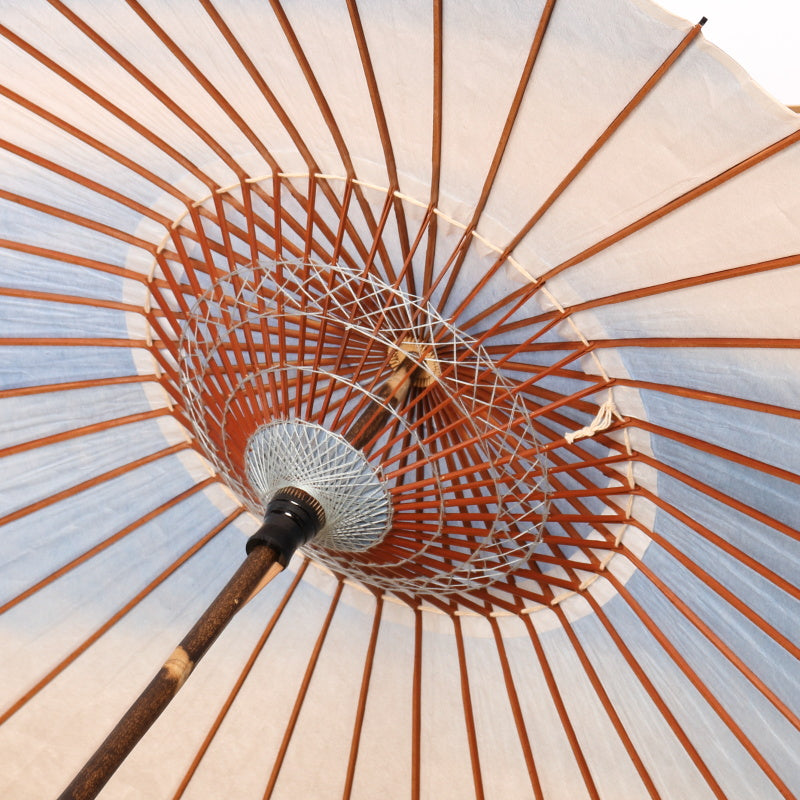 Black Bamboo Japanese Parasol "Rainbow Dyed" Misora