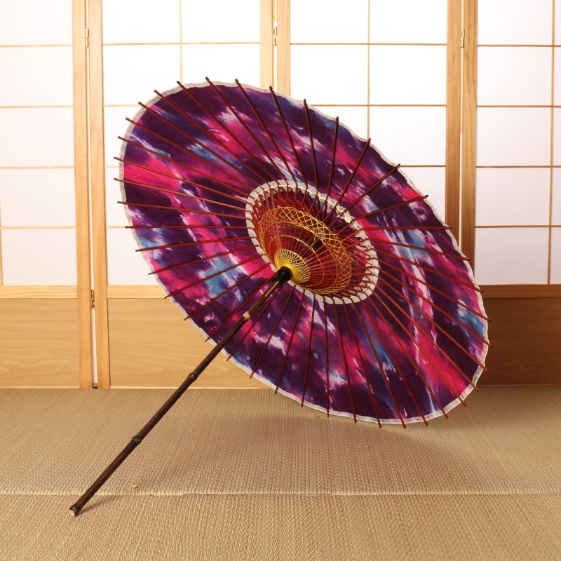 黒竹和日傘 ぼかし染め『紫陽花』 赤紫