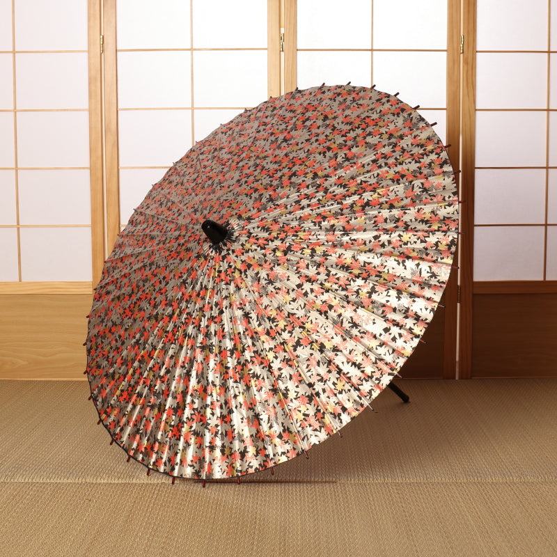 Yuzen “Kyo Momiji”/Japanese Black Bamboo Parasol