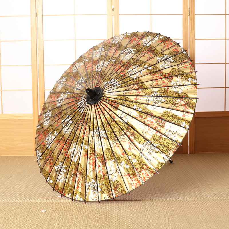 Ryusui Red and white plum/Gold color Kyoto style Yuzen