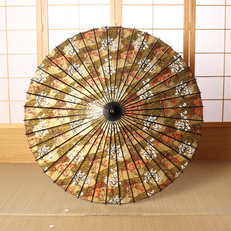 Ryusui Red and white plum/Gold color Kyoto style Yuzen
