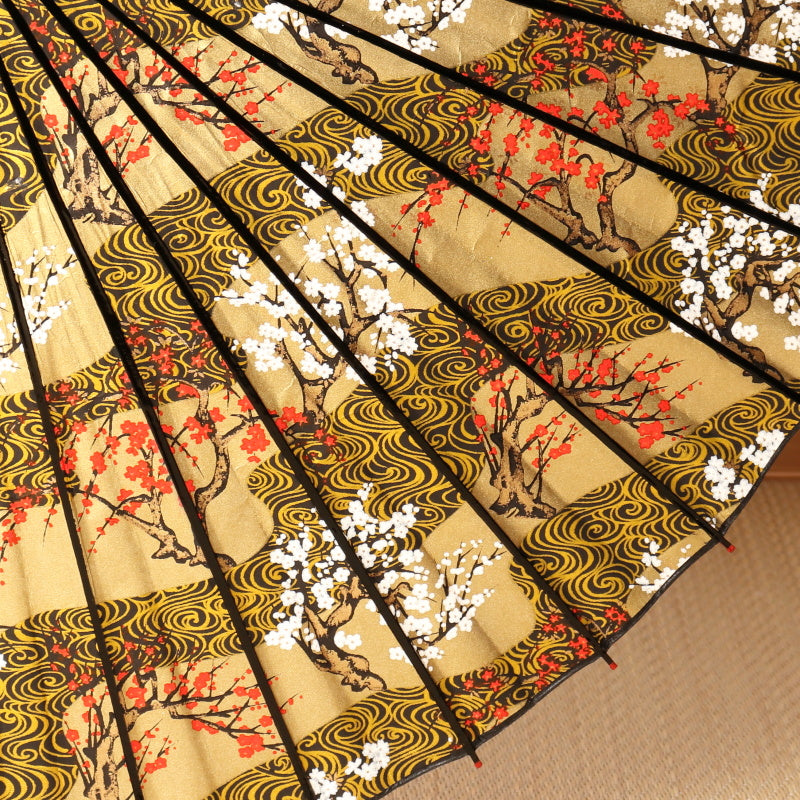 Ryusui Red and white plum/Gold color Kyoto style Yuzen