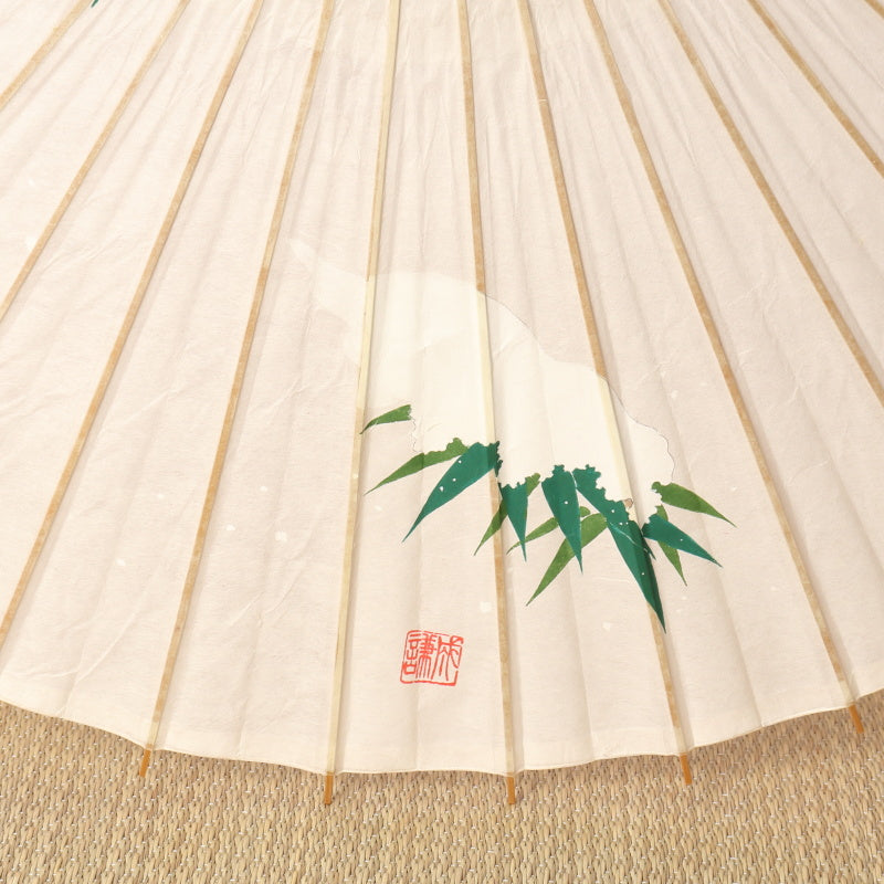 Bamboo with snow / Hand-painted Kyo-yuzen