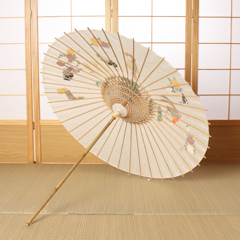 手描き京友禅 和日傘『伊藤若冲 鳥獣花木図』