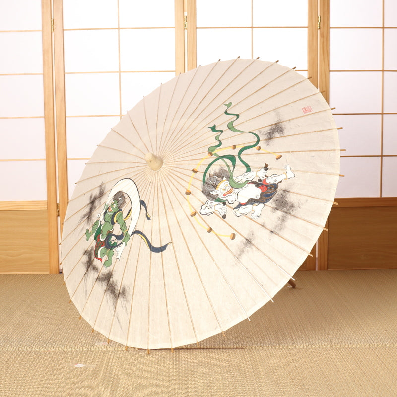 Fujin Raijin-zu / Hand-painted Kyo-yuzen