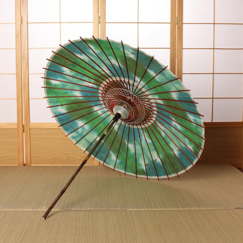 黒竹和日傘『縁』絞り染め 翠色