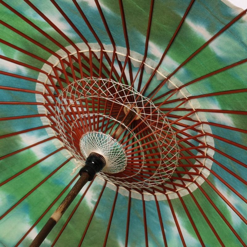 黒竹和日傘『縁』絞り染め 翠色