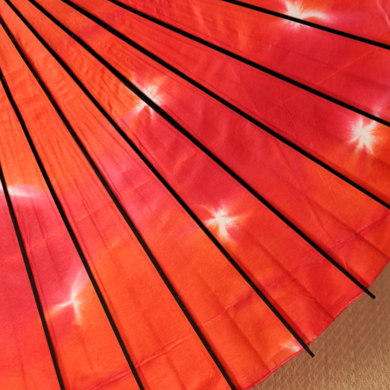 黒竹和日傘『縁』絞り染め 紅緋色