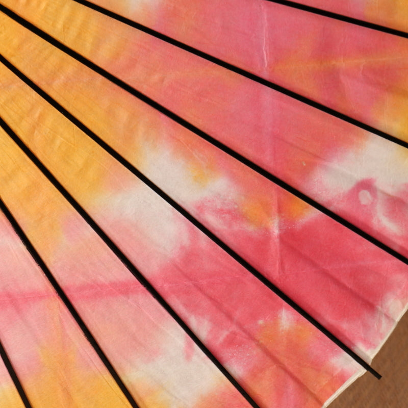 Black bamboo Japanese parasol "Edge" tie-dyed toki color