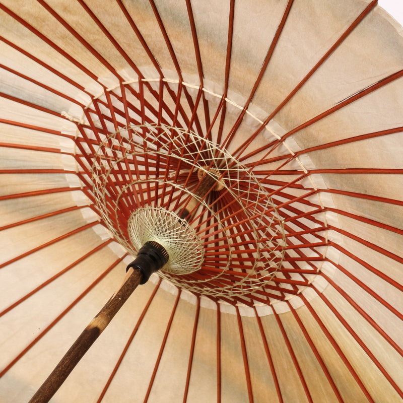 Black bamboo Japanese parasol "rainbow dyed" light yellow