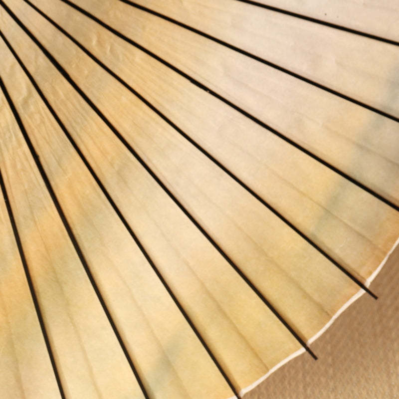 Black bamboo Japanese parasol "rainbow dyed" light yellow