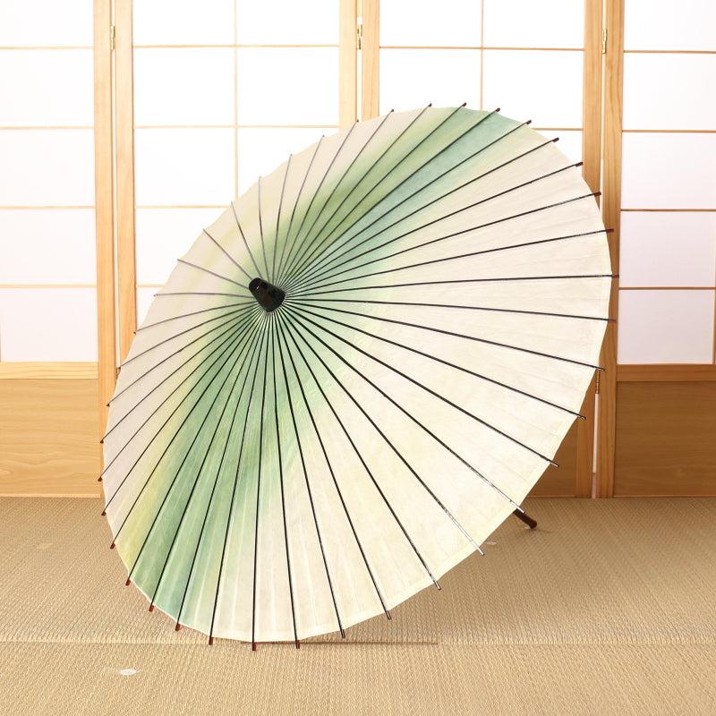 Black bamboo Japanese parasol "rainbow dyed" young grass