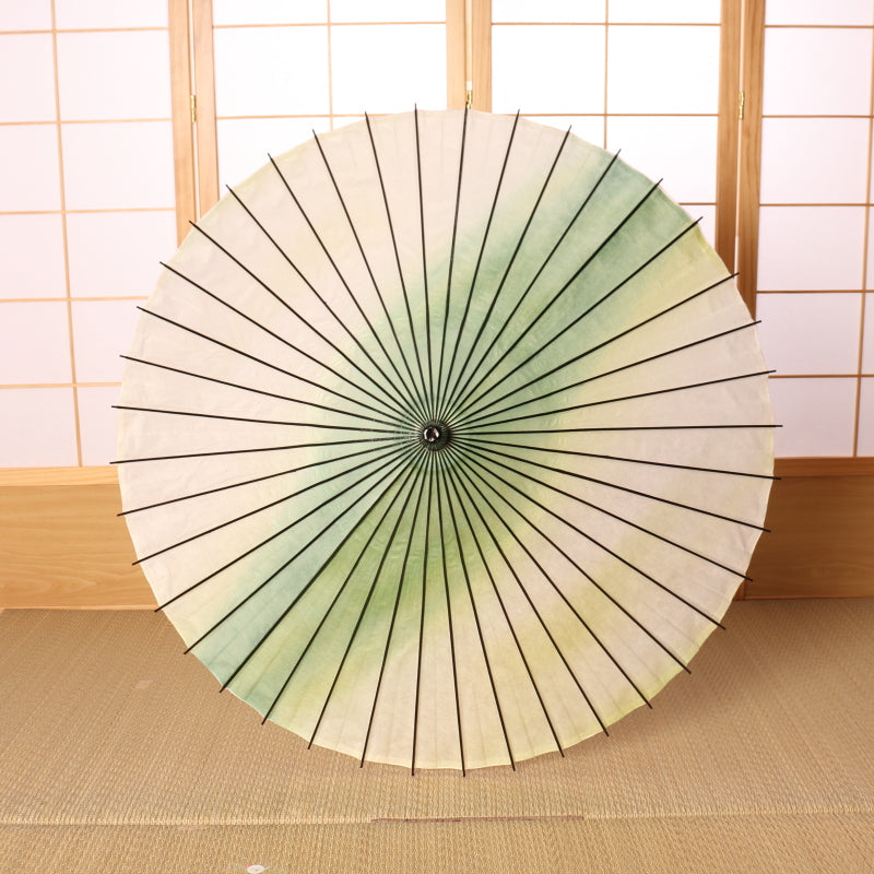 Black bamboo Japanese parasol "rainbow dyed" young grass