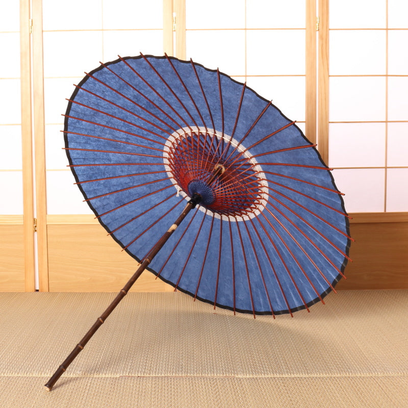 Paper Naturally Parasol “Black Bamboo” / Unryu paper / Blue-gray