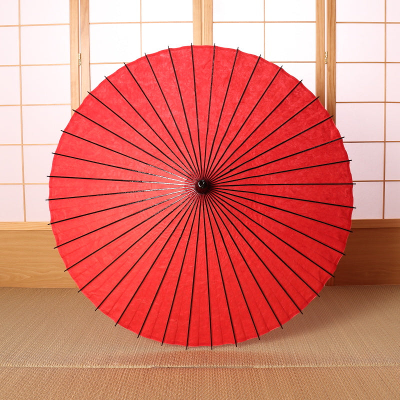 Paper Naturally Parasol “Black Bamboo” / Unryu paper / Red