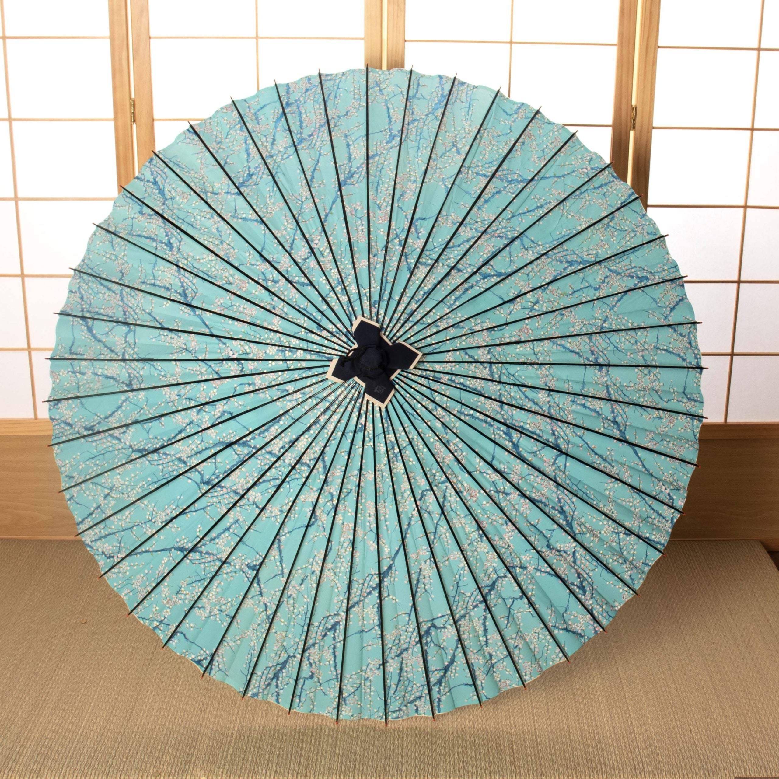 Sky Blue and Ume Nagare / Kinsai Kyo-yuzen