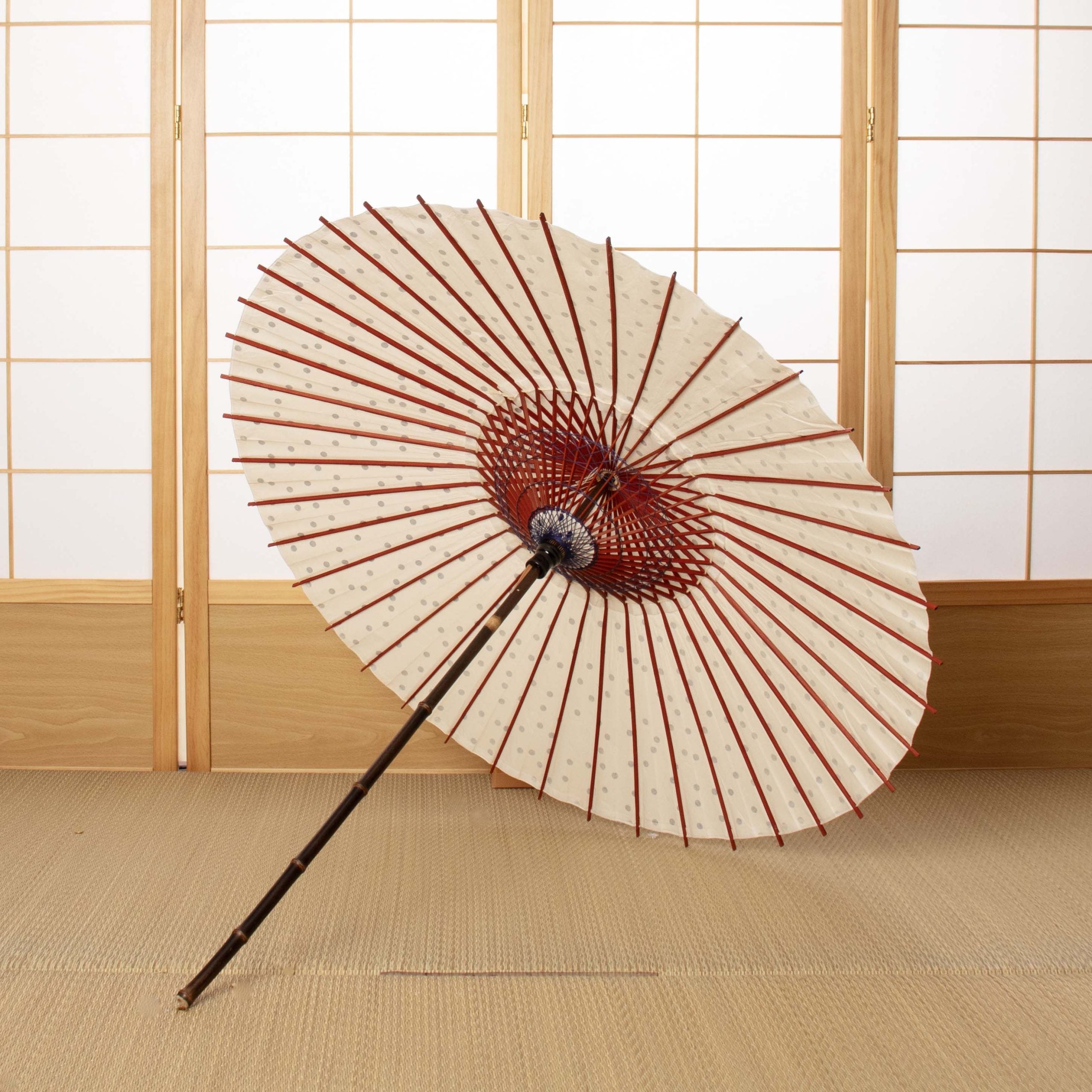 Paper Naturally Parasol “Black Bamboo” / Polka Dots