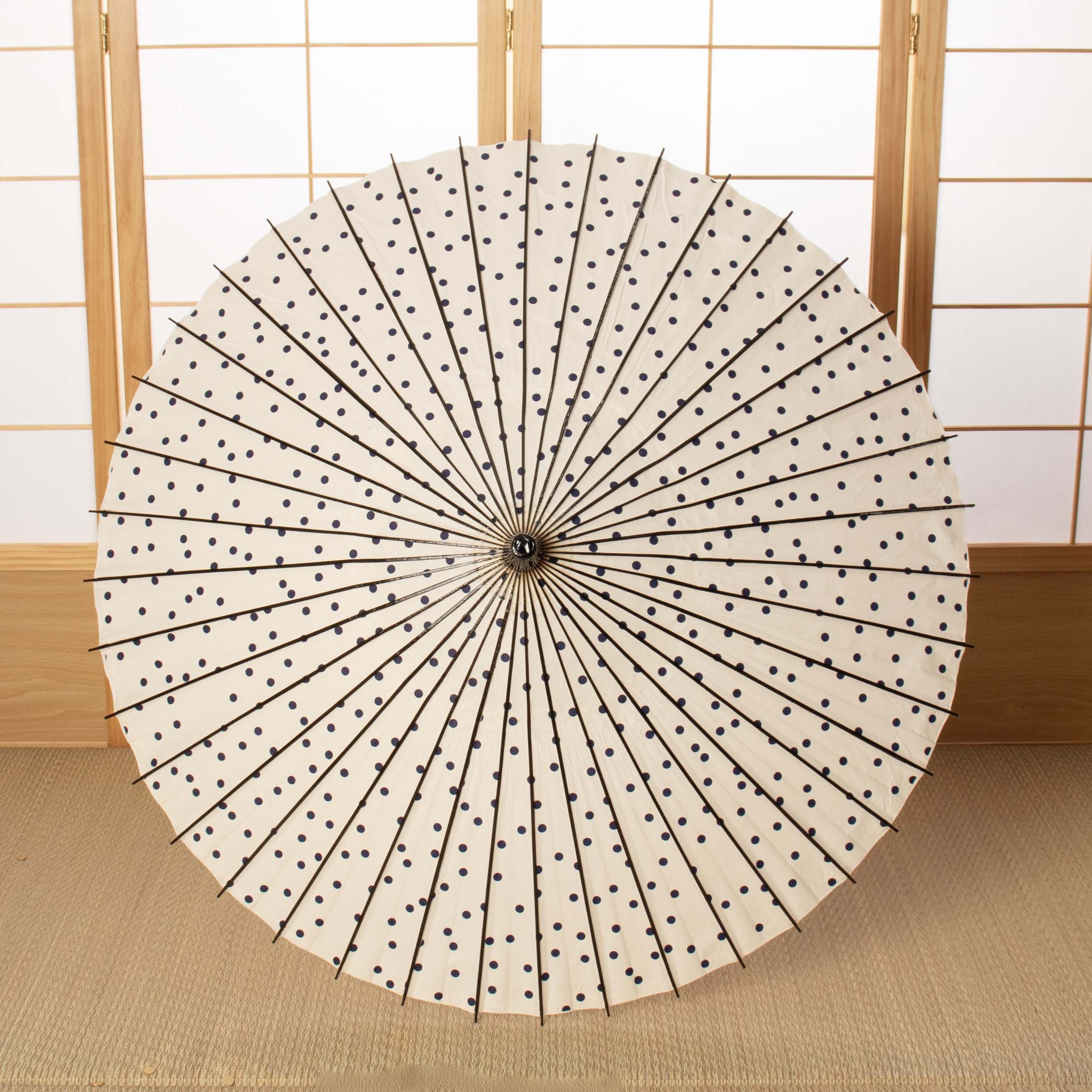 Paper Naturally Parasol “Black Bamboo” / Polka Dots