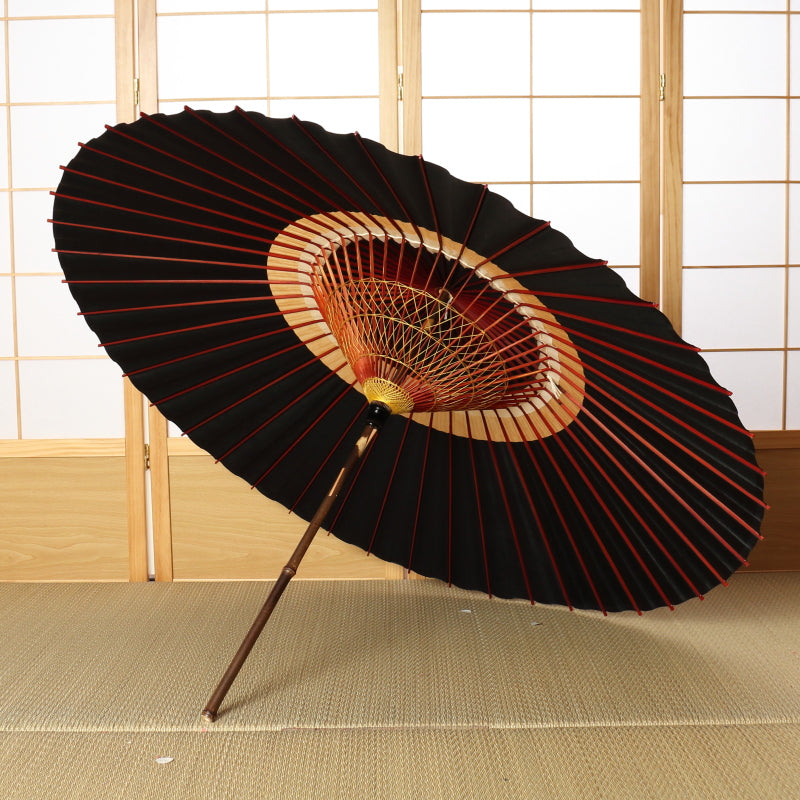 艶消し特選蛇の目柄 『漆黒に芥子』