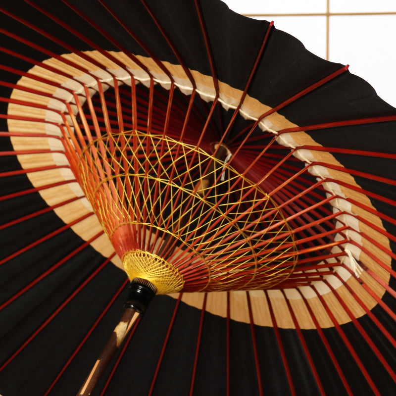 艶消し特選蛇の目柄 『漆黒に芥子』