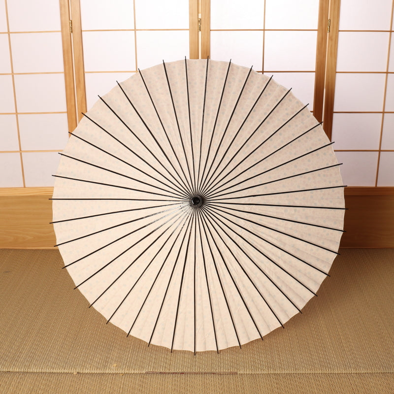 Japanese parasol, gold-painted Kyoto Yuzen "Flower Blooms" Small plum blossoms on a branch