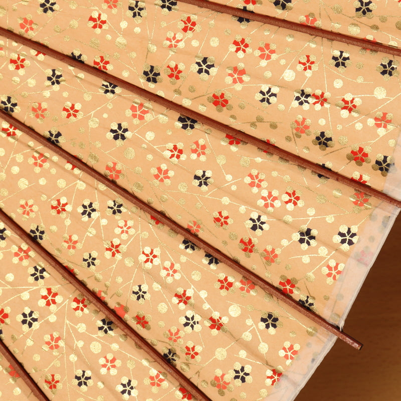 Japanese parasol, gold-painted Kyoto Yuzen "Flower Blooms" Small plum blossoms on a branch