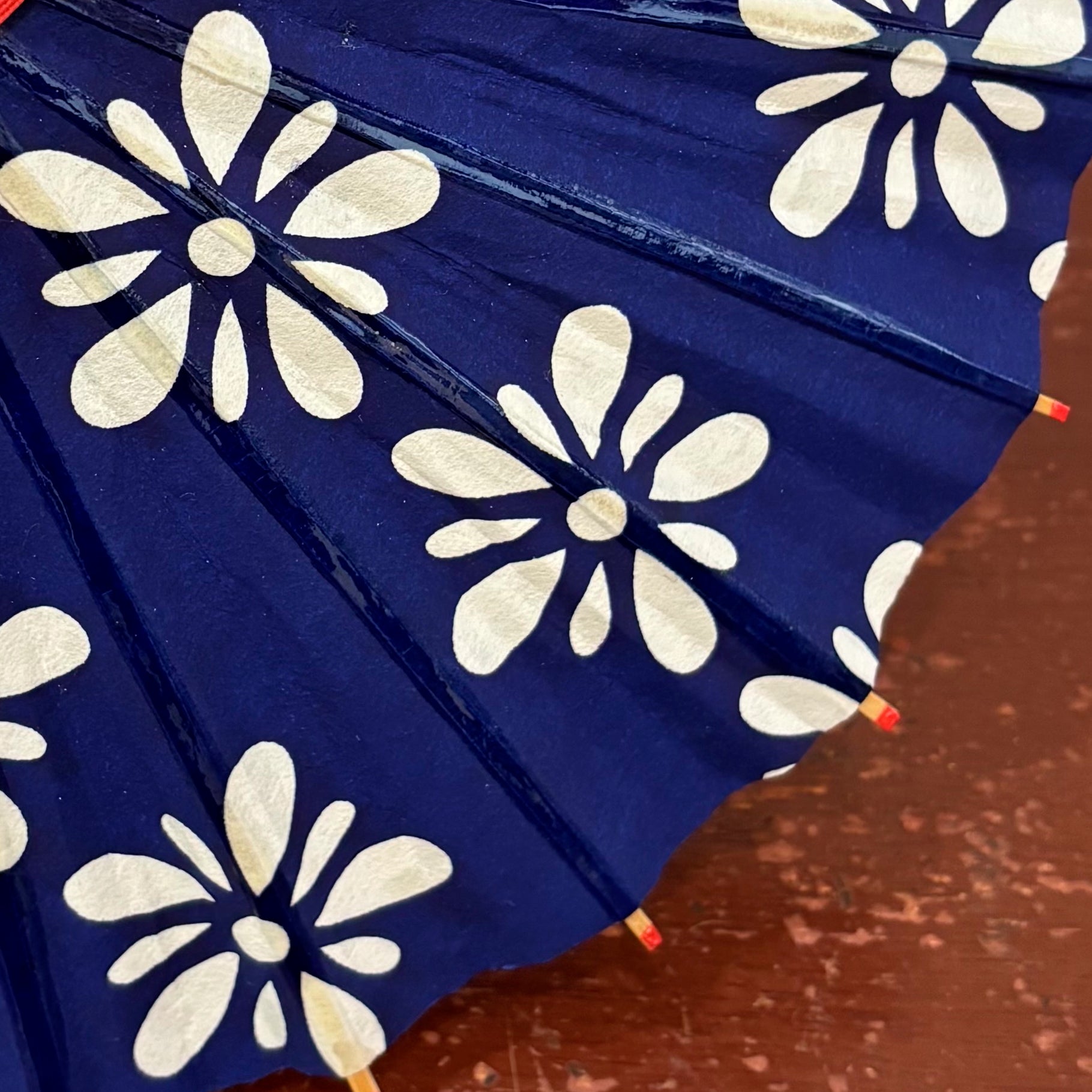 Indigo with White Droplet Flowers/ Mini Wagasa