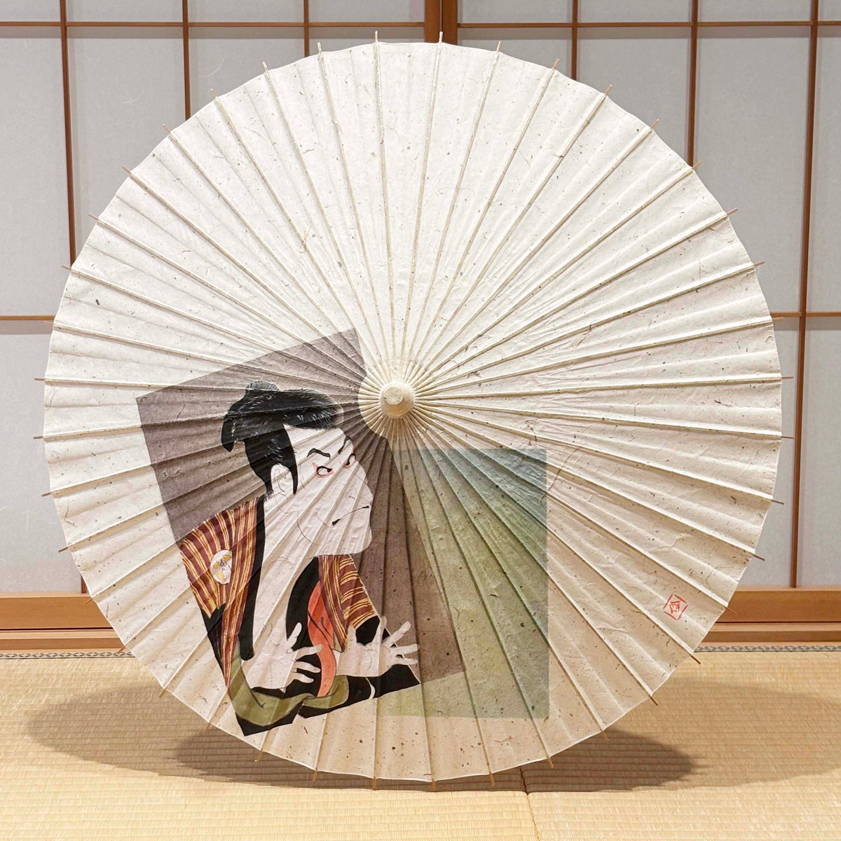 日本画家 手描き 浮世絵和傘 東洲斎写楽『役者絵』