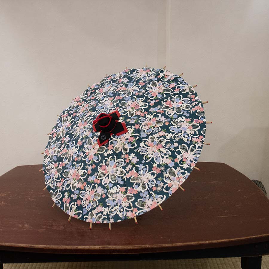 姫和傘 大寸『華かんざし 蒼』