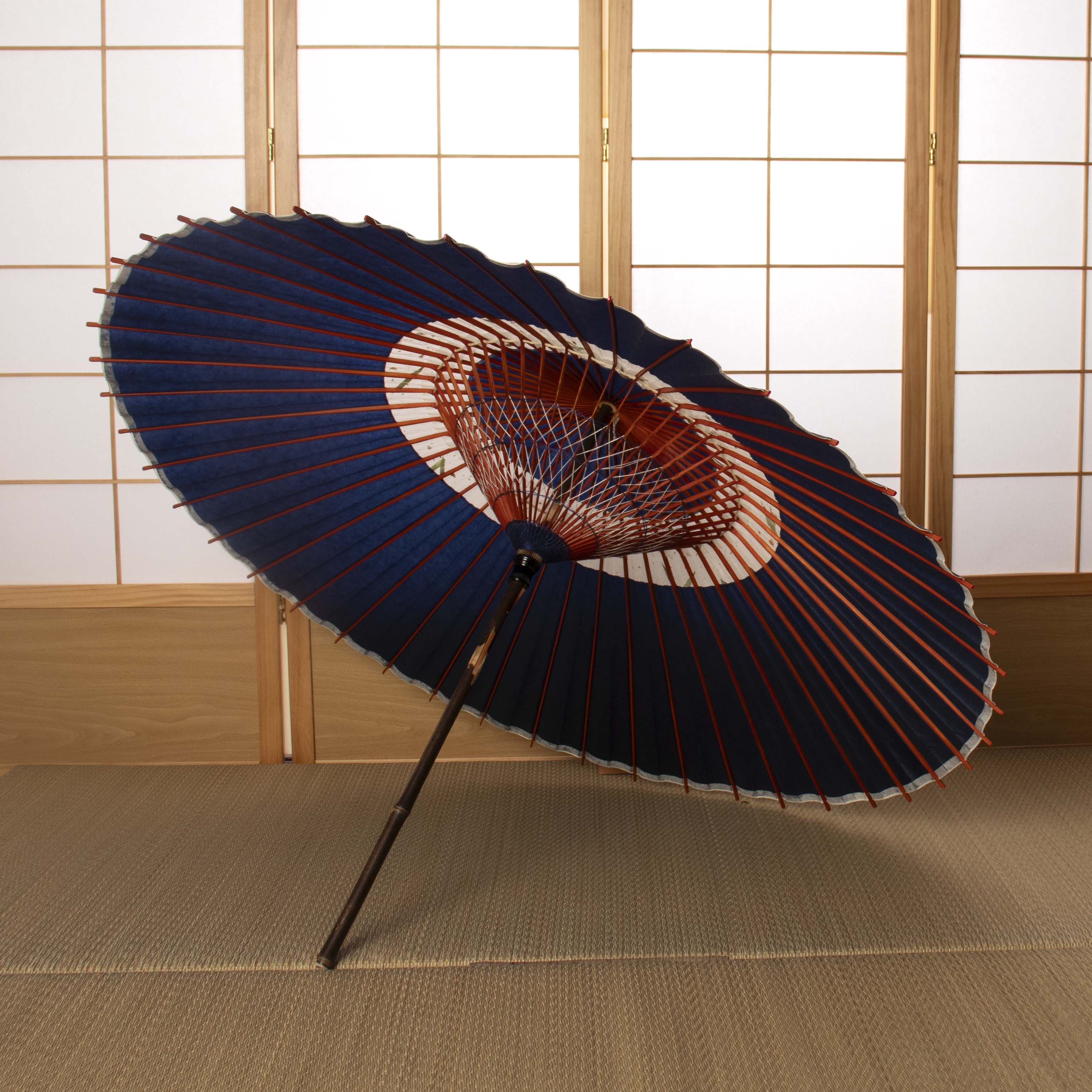 特選蛇の目柄 藍に笹