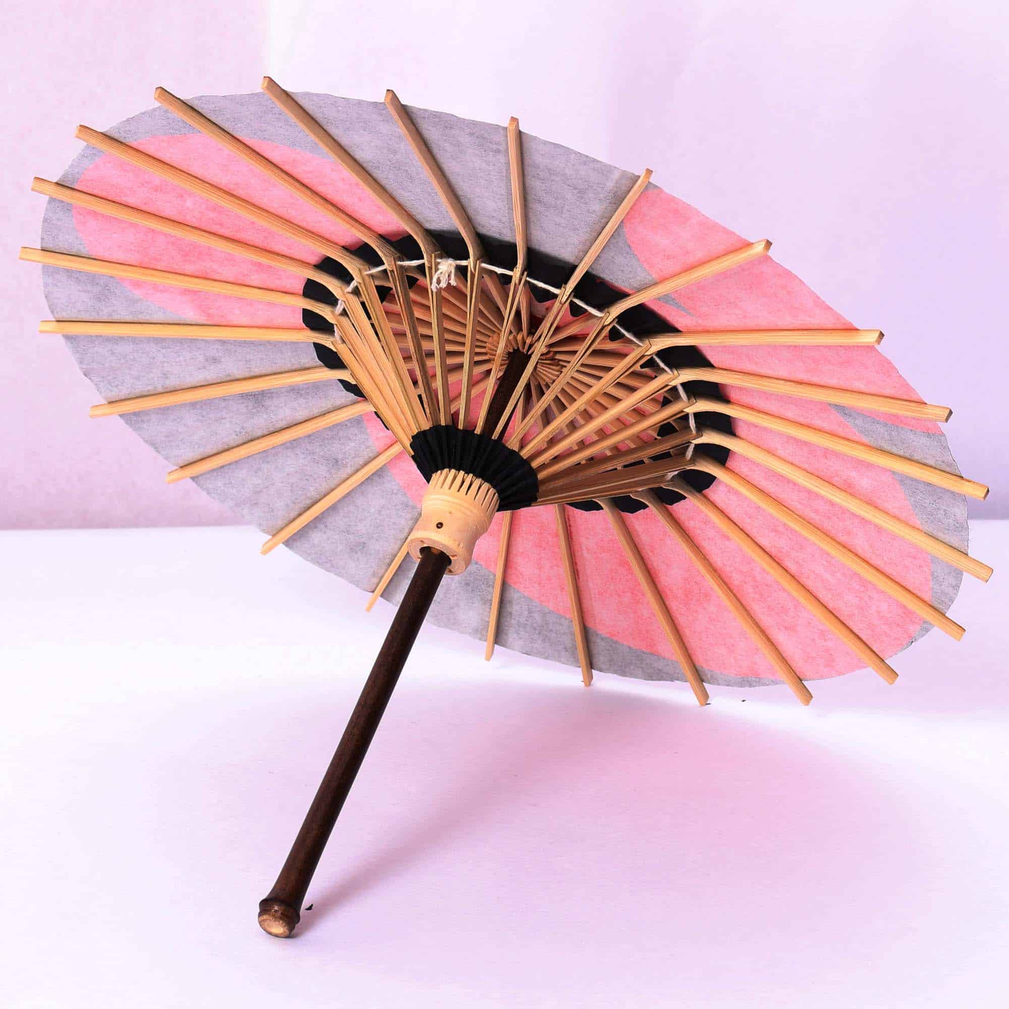 Disney/Kyoto Traditional Crafts Himewa Umbrella 3 Mickey Moon Slave/Red