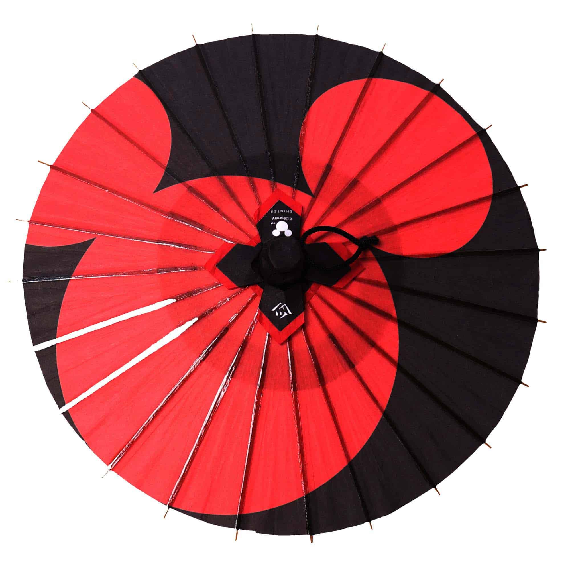 Disney/Kyoto Traditional Crafts Himewa Umbrella 3 Mickey Moon Slave/Red