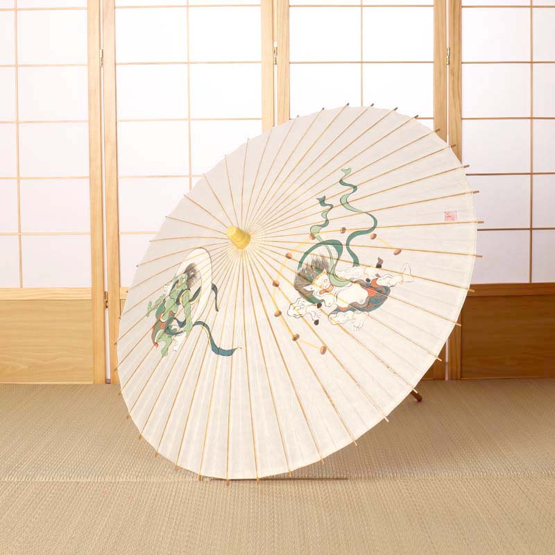手描き京友禅 和日傘『風神雷神図』 - 日本最古の京都和傘屋 辻倉