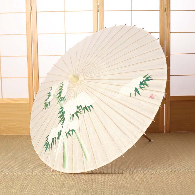 Bamboo with snow / Hand-painted Kyo-yuzen