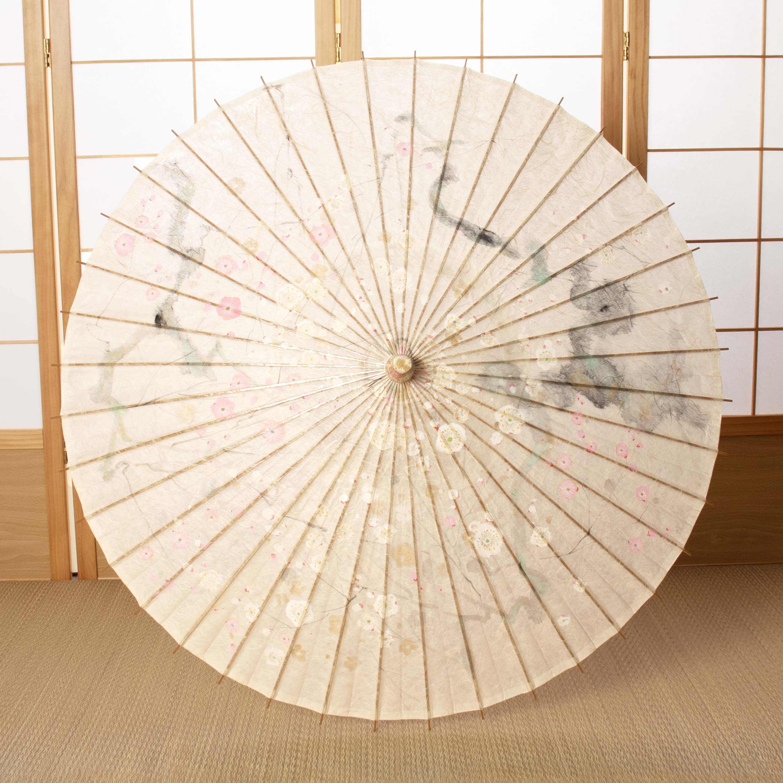 手描き 和日傘「紅梅白梅」