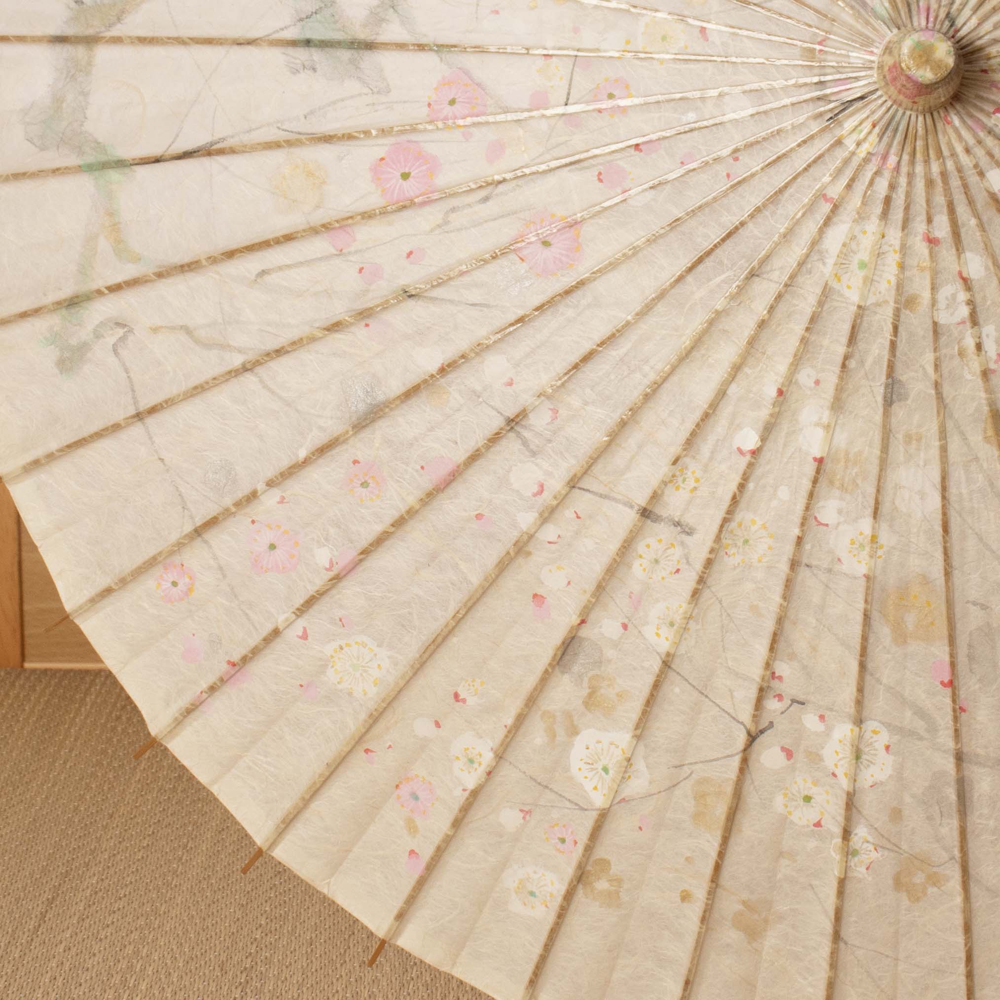 手描き 和日傘「紅梅白梅」