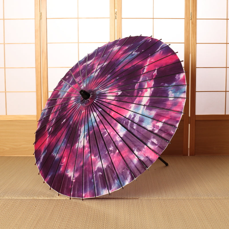 黒竹和日傘  ぼかし染め『紫陽花』 赤紫