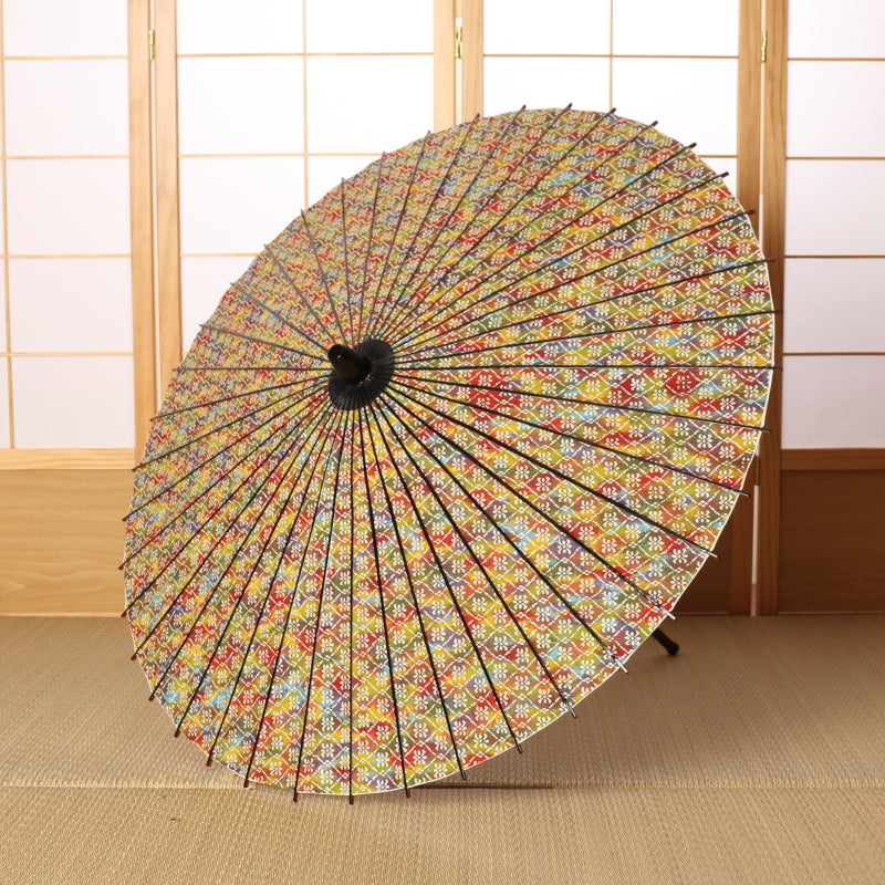 黒竹日傘 ぼかし染 花菱 - 日本最古の京都和傘屋 辻倉