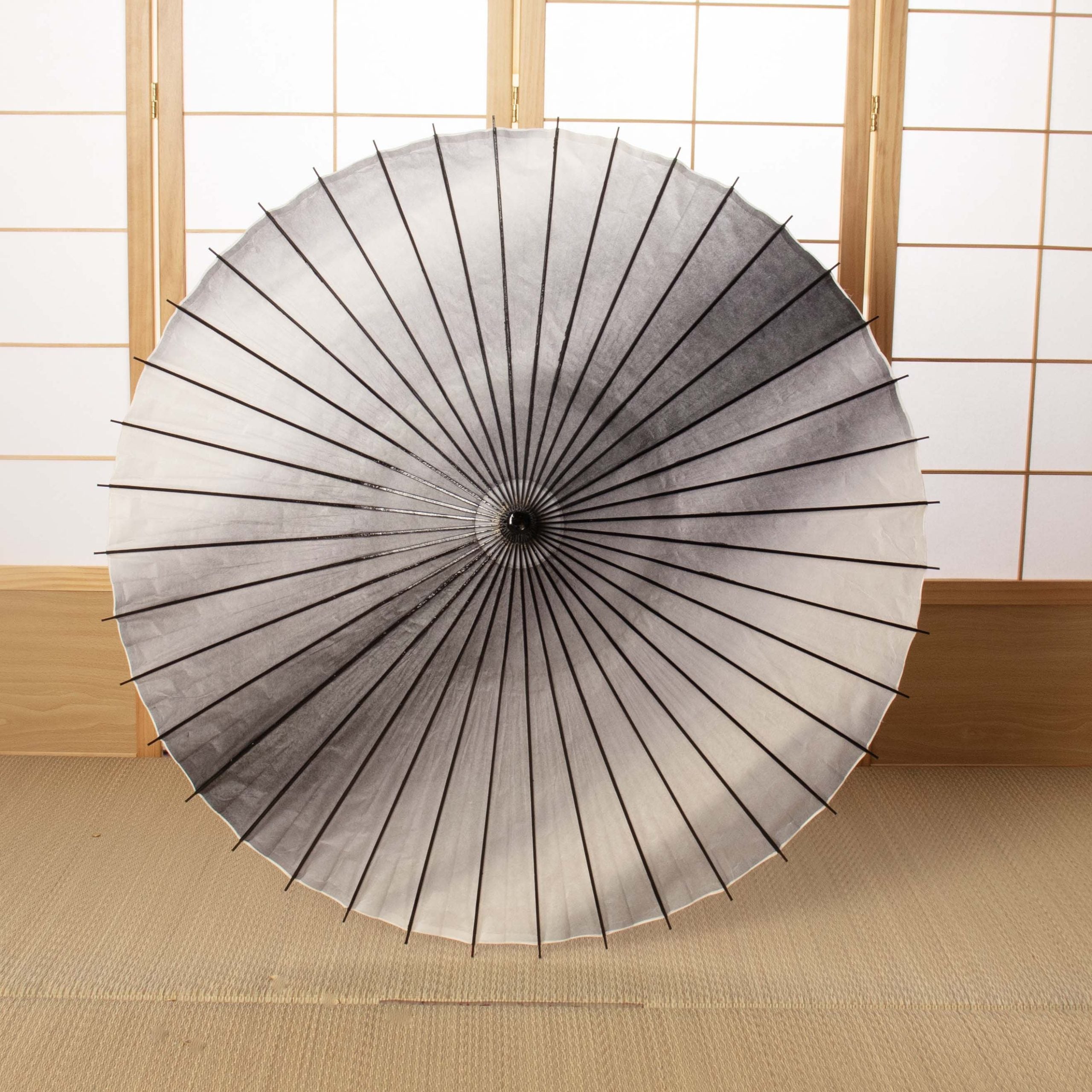 Rainbow-Colored Dyeing (Gray) / Japanese Black Bamboo Parasol