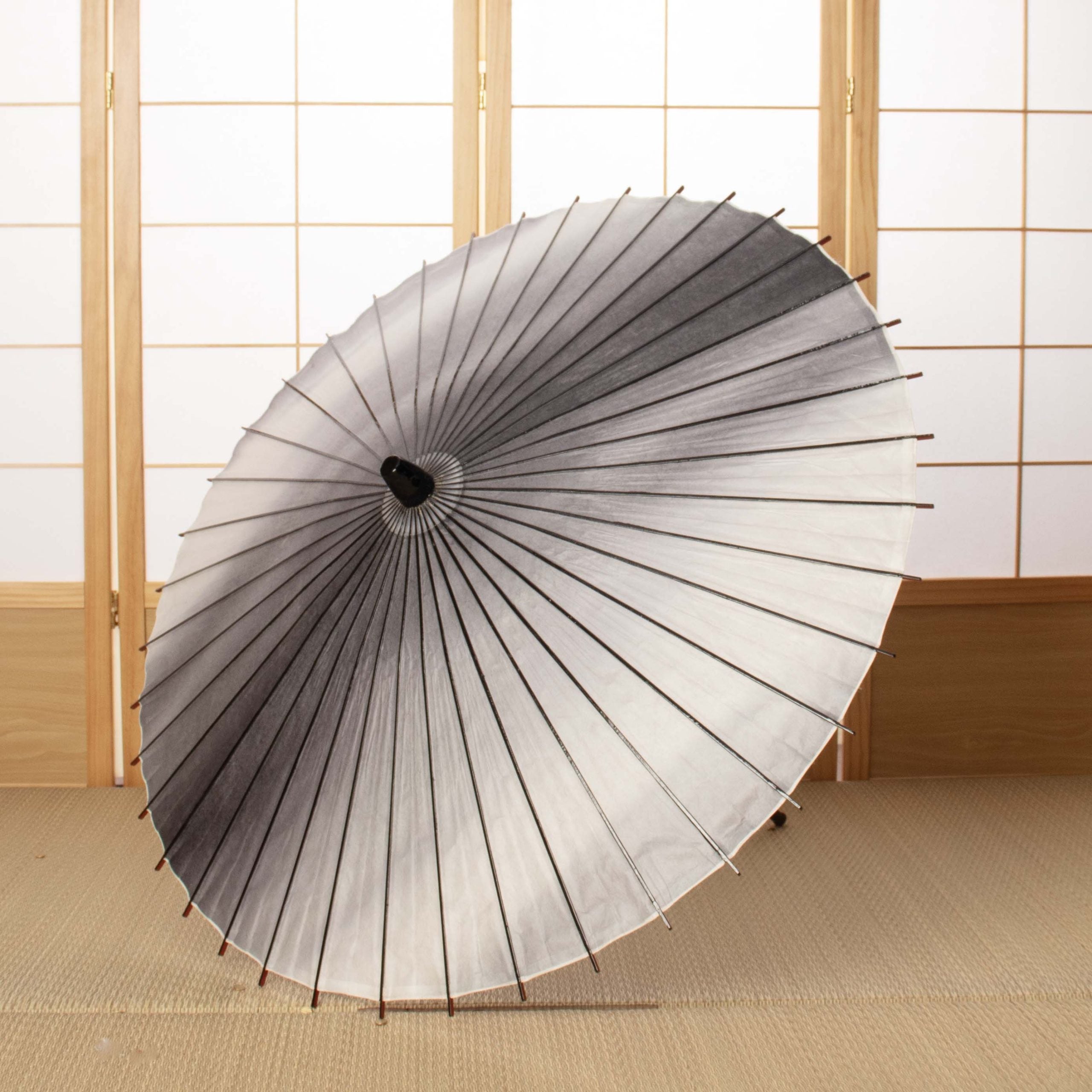 Rainbow-Colored Dyeing (Gray) / Japanese Black Bamboo Parasol