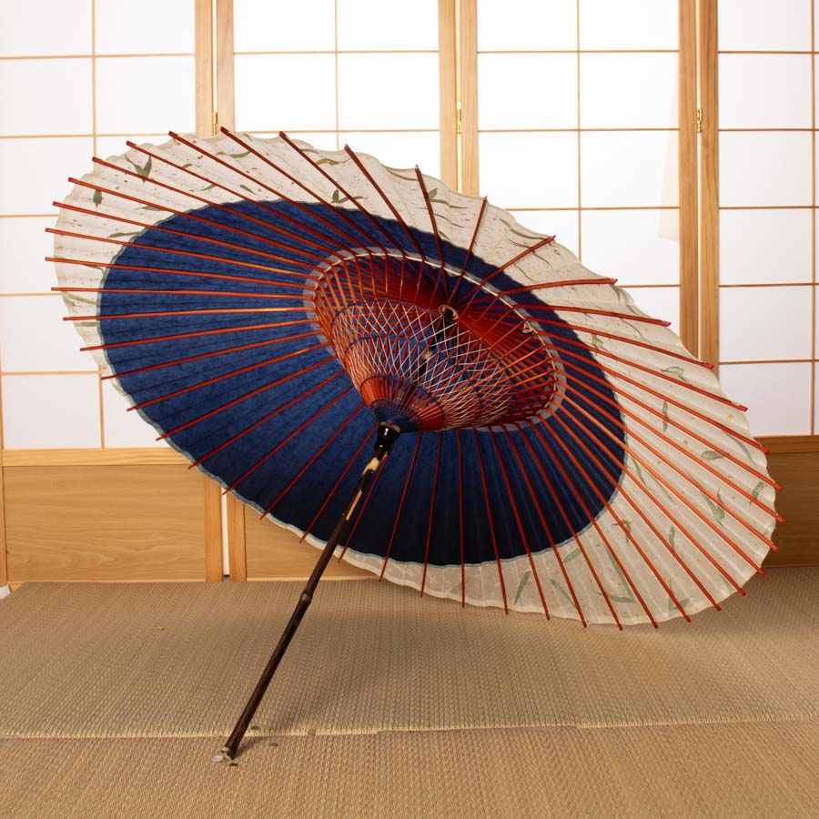Indigo with Silhouettes of Bamboo Grass / High Quality Tsukiyakko