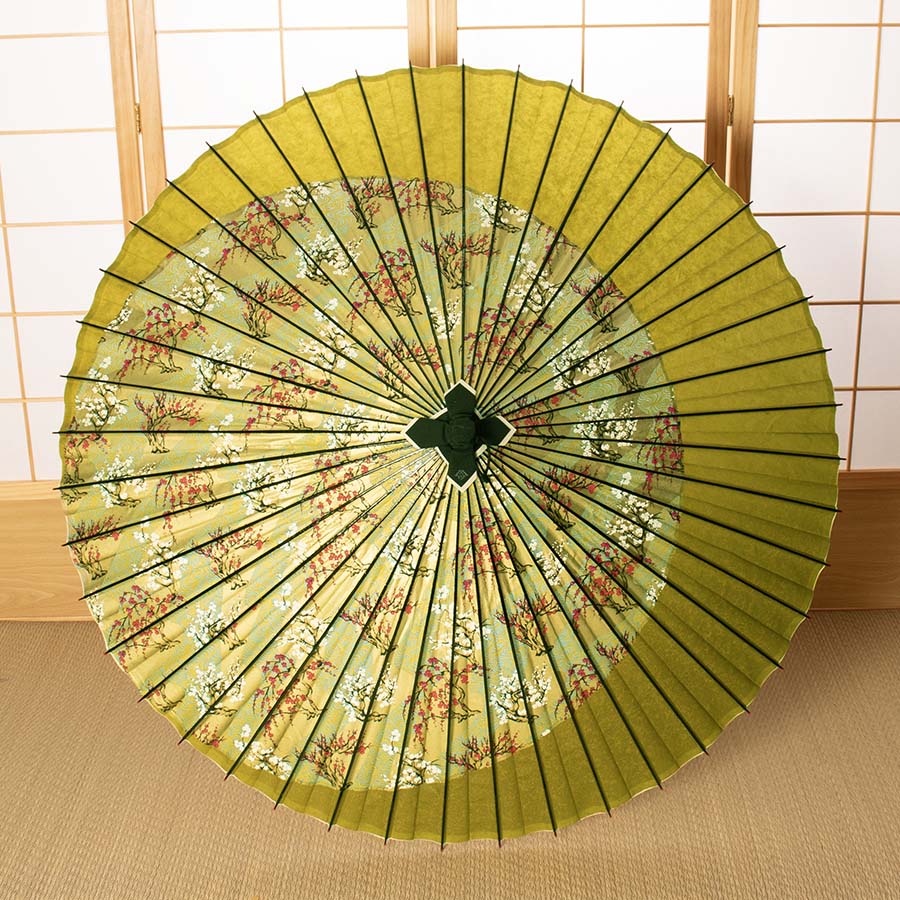特選月奴 金彩京友禅 『 紅梅白梅観世流水に若草』